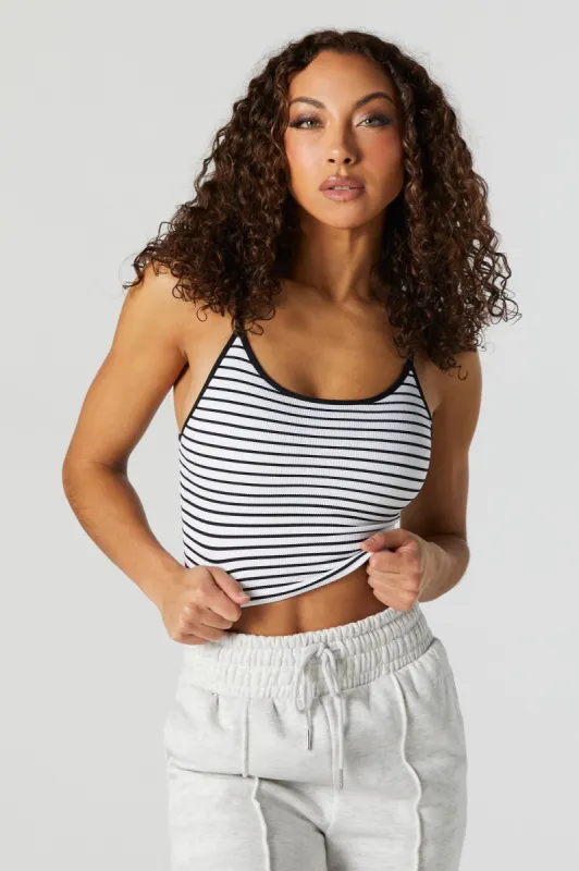 Striped Seamless Ribbed Scoop Neck Tank sold by Urban Planet