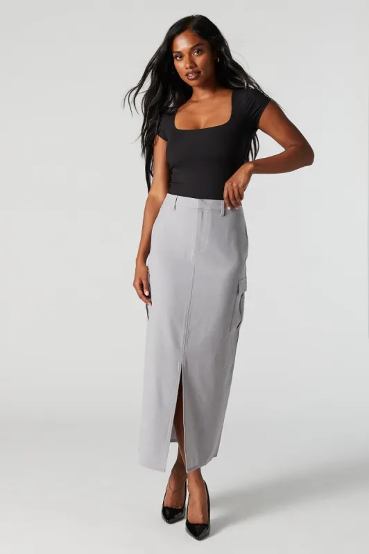 Front Slit Cargo Maxi Skirt sold by Urban Planet