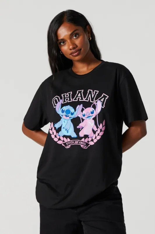 Stitch Ohana Graphic Boyfriend T-Shirt sold by Urban Planet