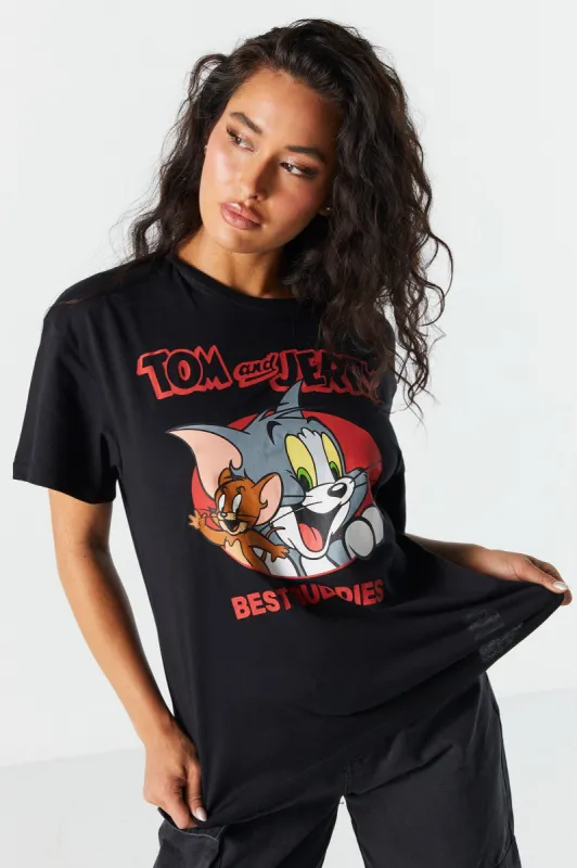 Tom and Jerry Graphic Boyfriend T-Shirt sold by Urban Planet