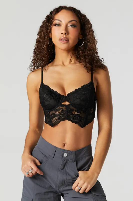 Floral Lace Corset Bralette sold by Urban Planet