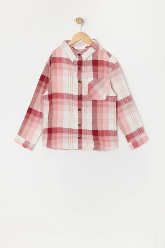 Pink Girls Plaid Flannel sold by Urban Planet