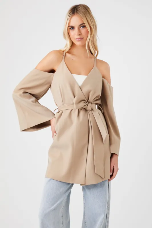 Open-Shoulder Wrap Jacket made by Urban Planet