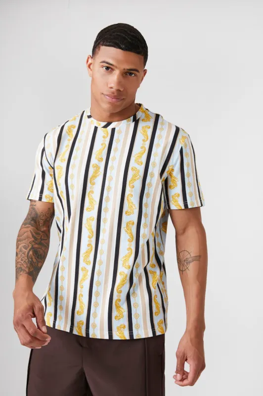 Striped Ornate T-Shirt sold by Urban Planet