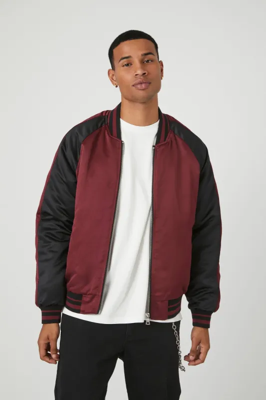 Blouson aviateur en satin avec blocs de couleurs sold by Urban Planet