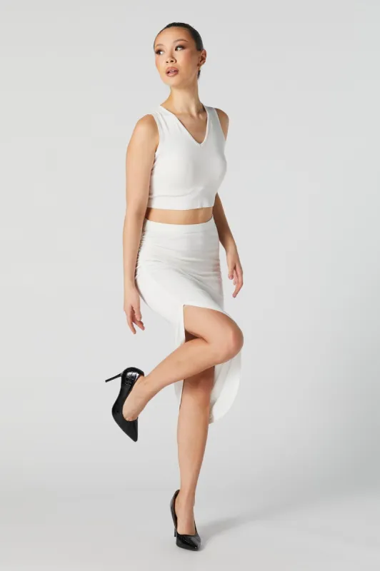 Jupe midi en tricot avec fente sold by Urban Planet