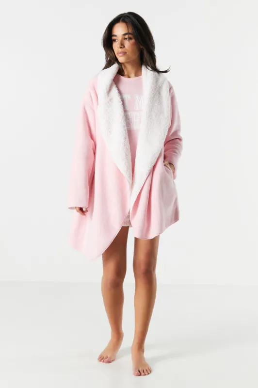 Cardigan de détente en Sherpa avec col sold by Urban Planet