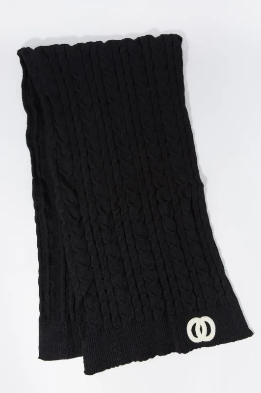 Cable Knit Logo Scarf sold by Urban Planet