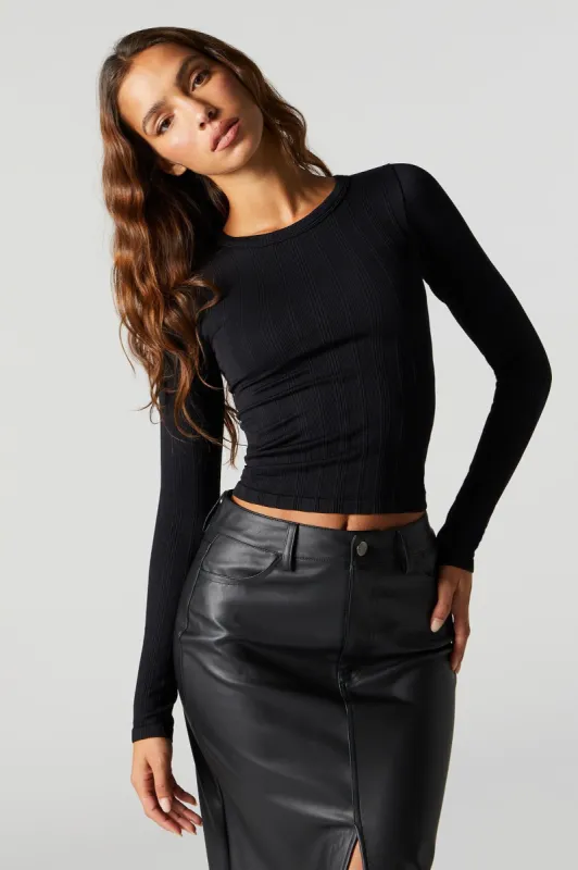 Wide Ribbed Long Sleeve Top sold by Urban Planet