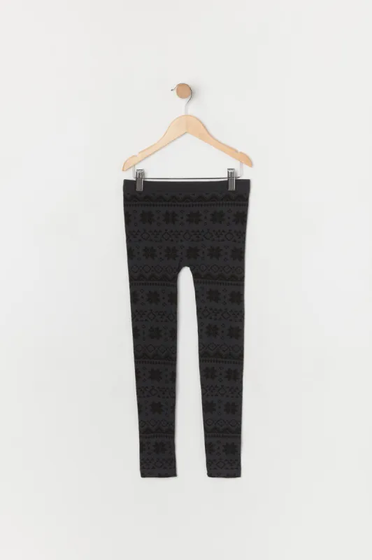 Legging doublé de similifourrure avec motif jacquard pour fille sold by Urban Planet