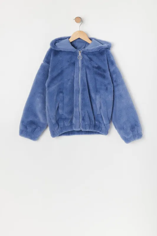 Girls Plush Zip-Up Jacket sold by Urban Planet