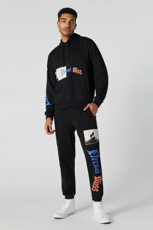 Unisex A-Team Hoodie Oversize - Black-Peak Purple | Parallel