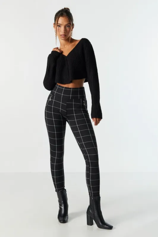 Plaid Zip Pocket Legging sold by Urban Planet