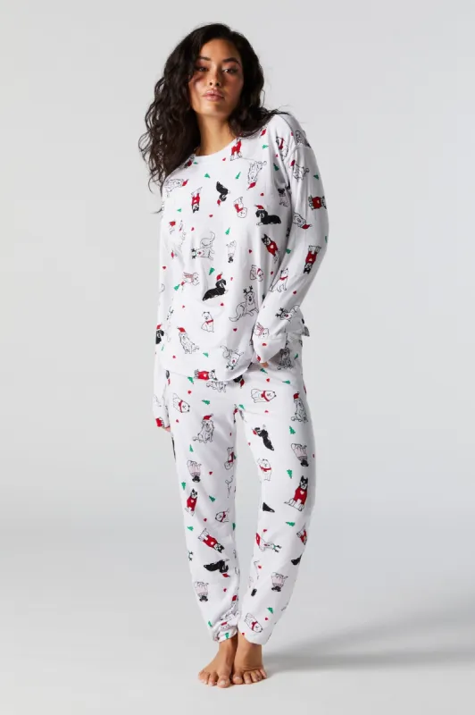 Dog Print 2 Piece Holiday Pajama Set sold by Urban Planet