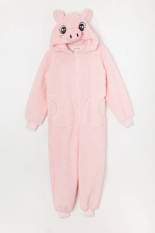 Girls Plush 3D Pig Onesie sold by Urban Planet