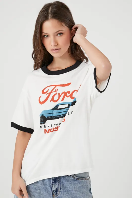 T-shirt à liséré contrastant avec imprimé Ford sold by Urban Planet