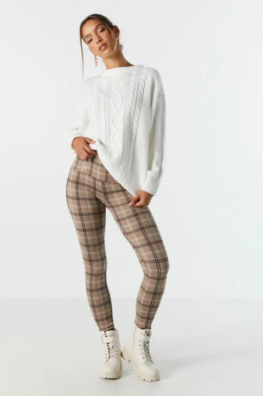 Legging boutonné à carreaux sold by Urban Planet