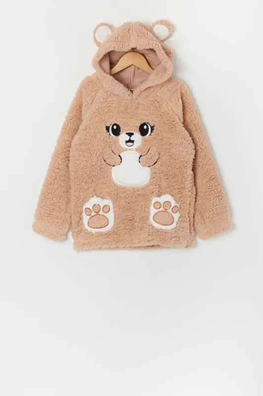 Girls Sherpa Bear Character Hoodie sold by Urban Planet