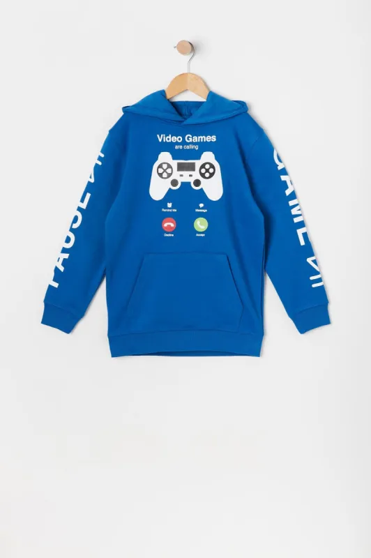 Boys Video Games Calling Graphic Fleece Hoodie sold by Urban Planet