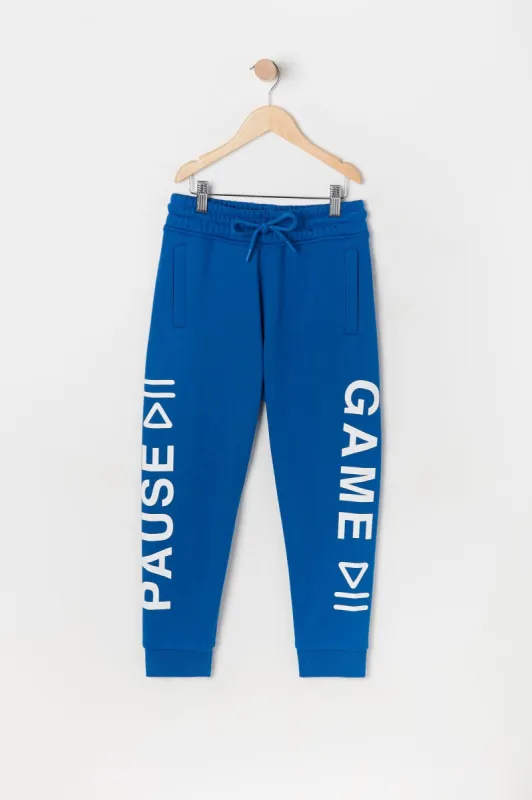 Boys Pause Game Graphic Fleece Jogger sold by Urban Planet