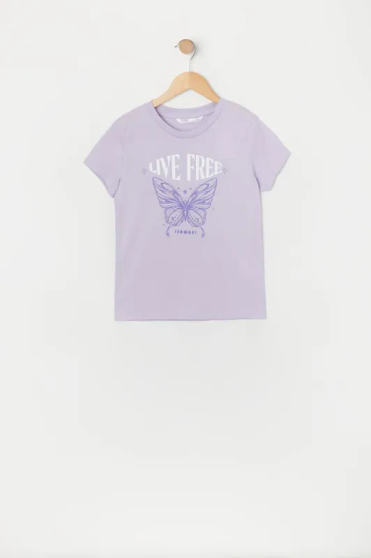 Girls Butterfly Print T-Shirt sold by Urban Planet