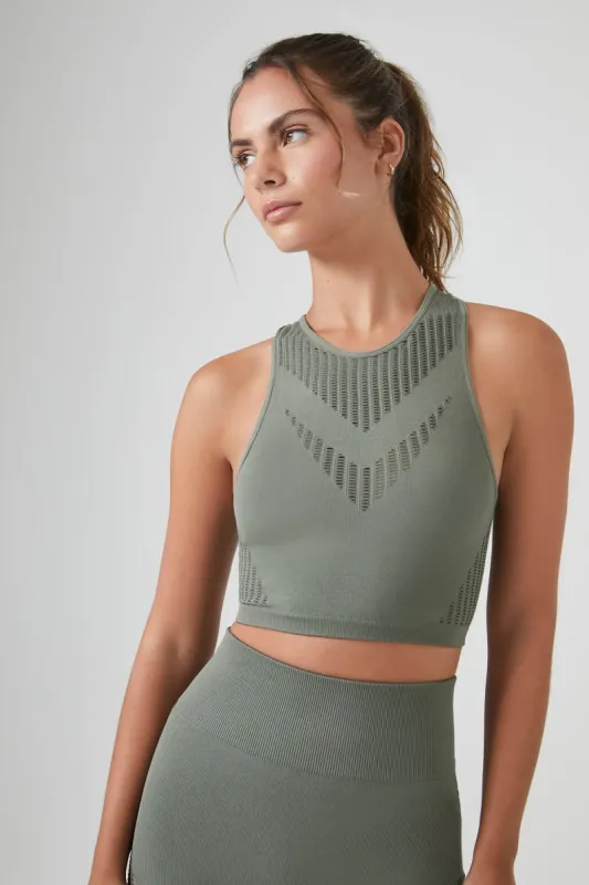 Active Seamless Open Knit Sports Bra sold by Urban Planet