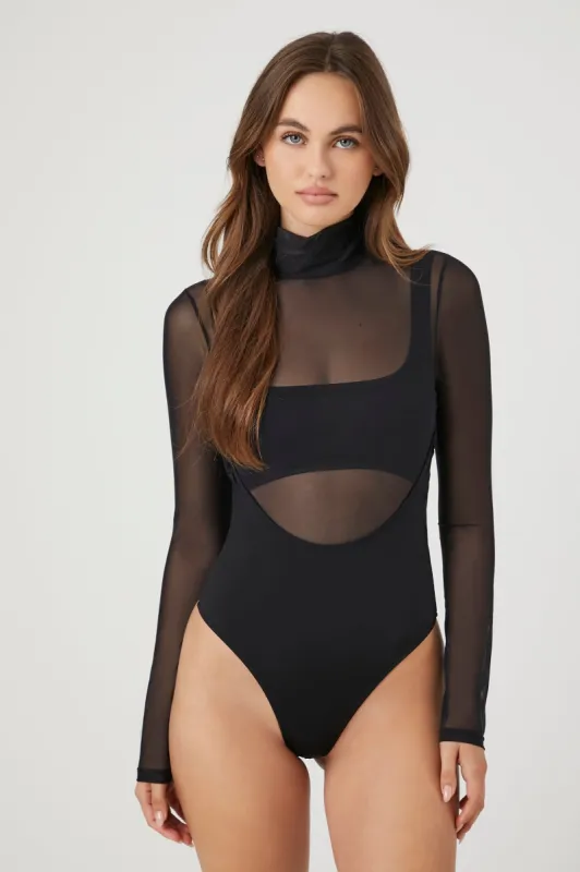 Mesh Turtleneck Bodysuit sold by Urban Planet