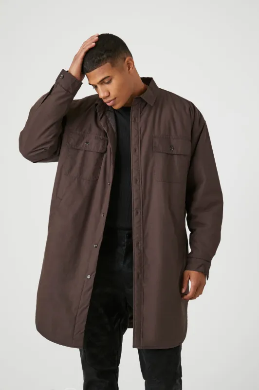 Snap Button Longline Jacket sold by Urban Planet
