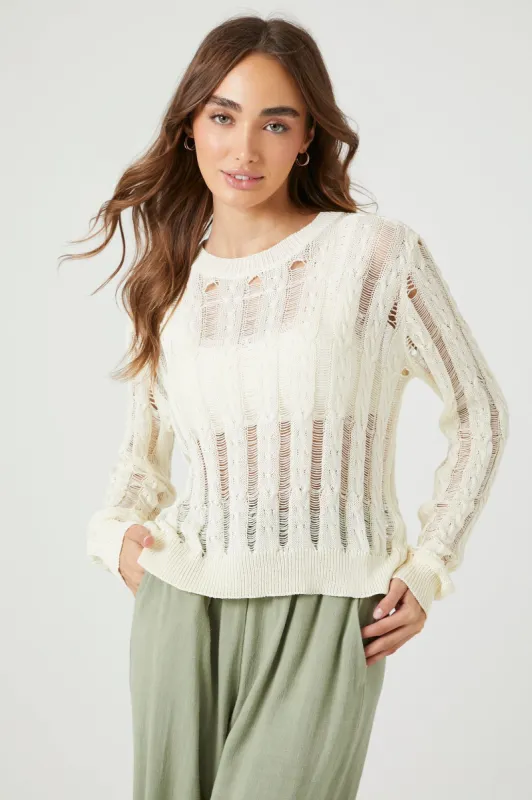Distressed Sheer Sweater sold by Urban Planet