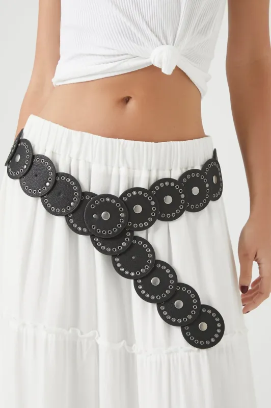 Faux Leather Disc Hip Belt sold by Urban Planet