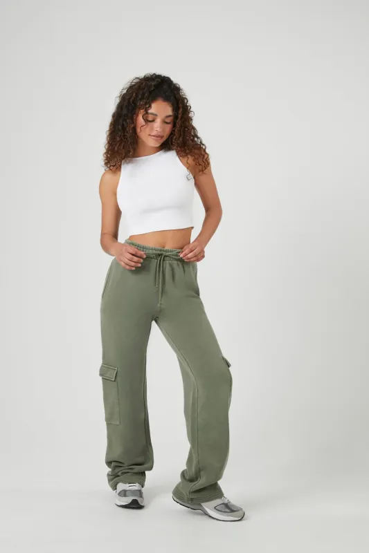 Fleece Wide Leg Cargo Pant sold by Urban Planet