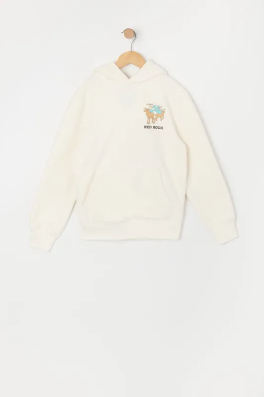 Boys Red Rock Graphic Polar Fleece Hoodie sold by Urban Planet