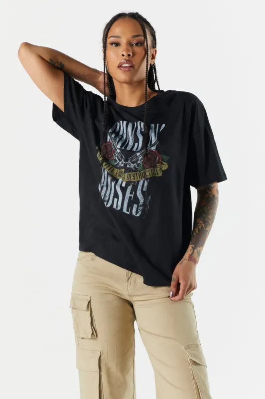 Guns N Roses Graphic Boyfriend T-Shirt sold by Urban Planet