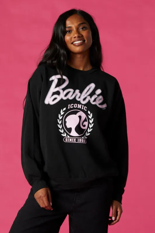 Barbie™ Black Graphic Fleece Sweatshirt sold by Urban Planet