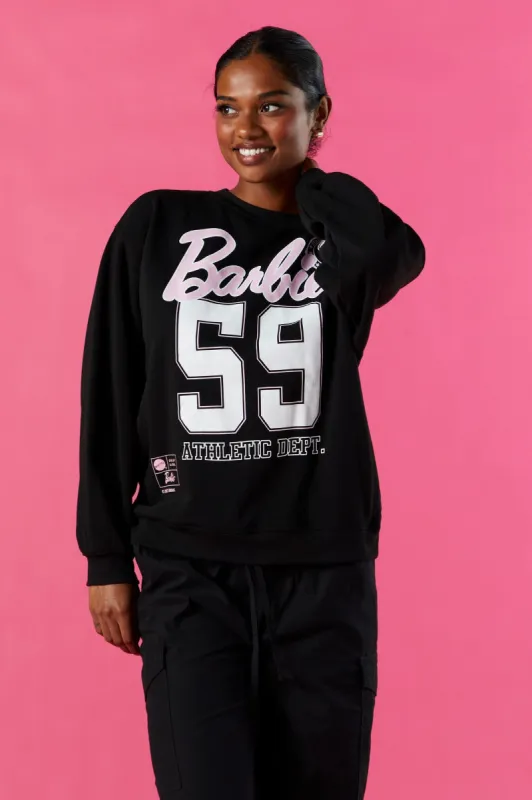 Barbie™ Black Graphic Fleece Sweatshirt sold by Urban Planet