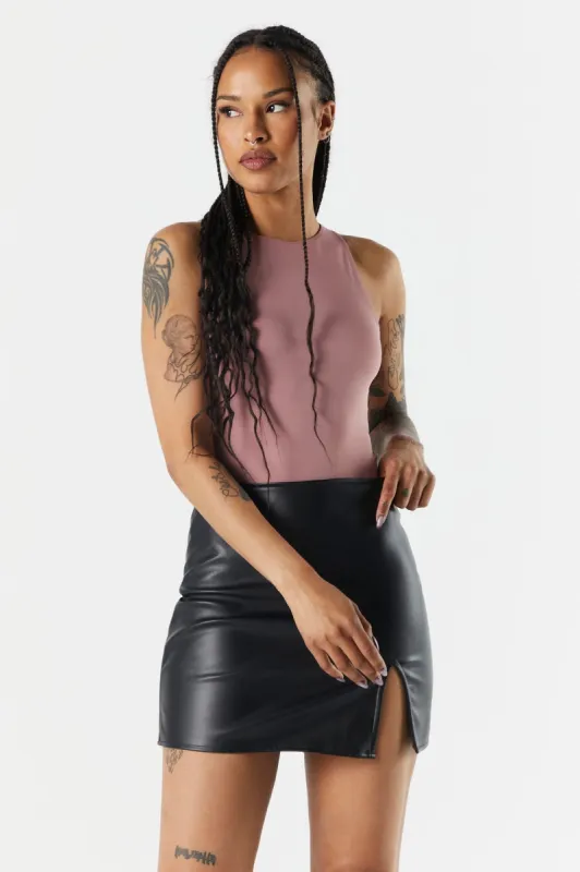 Pink Contour High Neck Bodysuit sold by Urban Planet