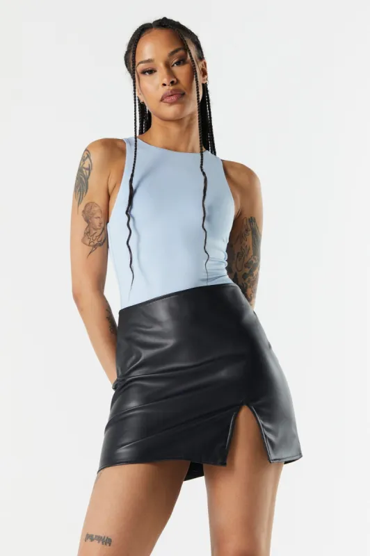 Blue Contour High Neck Bodysuit sold by Urban Planet