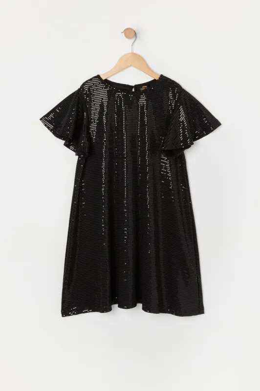 Girls Sequin Short Sleeve Dress sold by Urban Planet