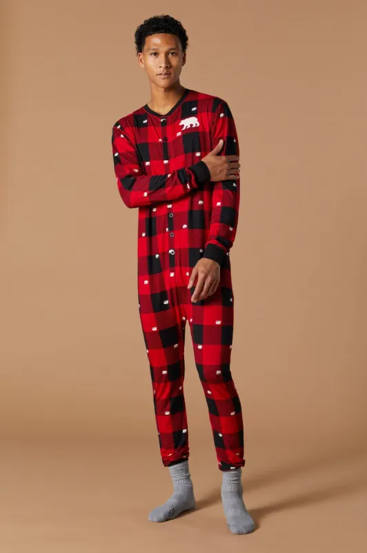 Combinaison Pyjamas de famille avec imprimé Ours à carreaux unisexe sold by Urban Planet