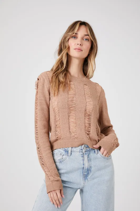Distressed Lace Back Sweater sold by Urban Planet