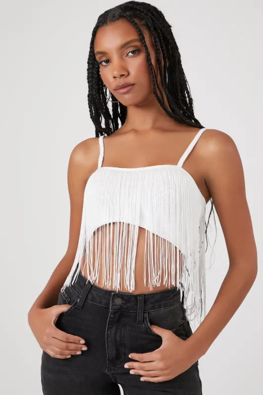 Knit Fringe Cropped Cami sold by Urban Planet