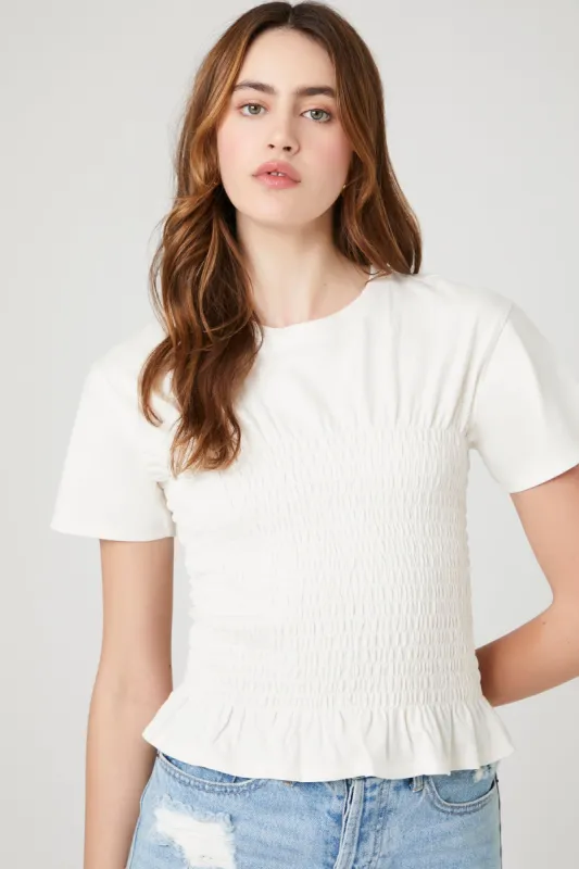 Smocked Flounce Combo Top sold by Urban Planet