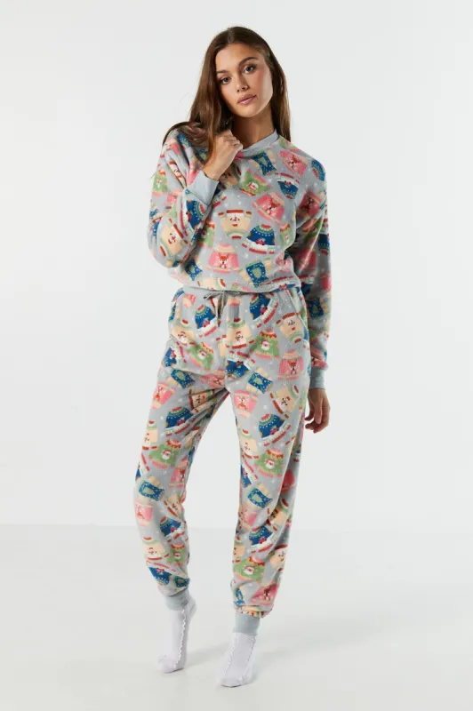 Haut de pyjama de Noël en peluche à imprimé Chandail sold by Urban Planet
