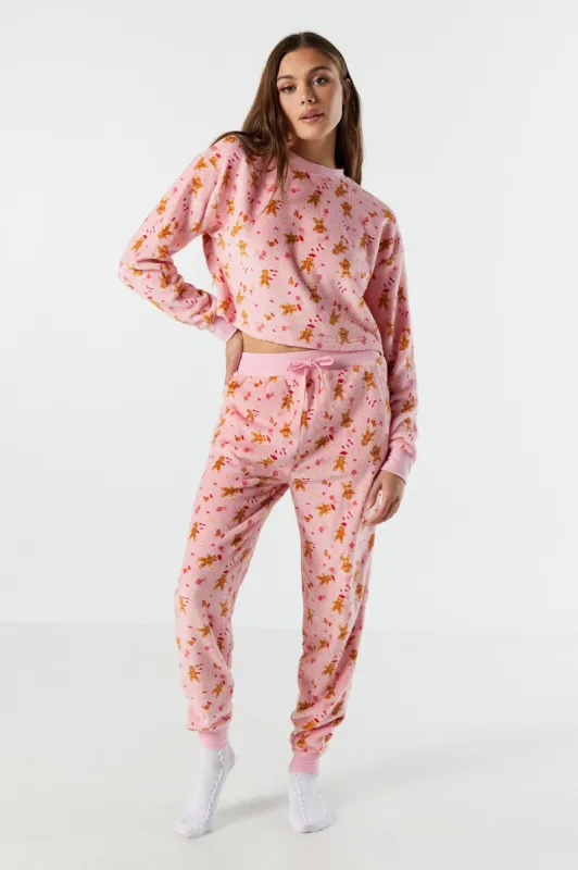 Haut de pyjama de Noël en peluche à imprimé Pain d'épices sold by Urban Planet