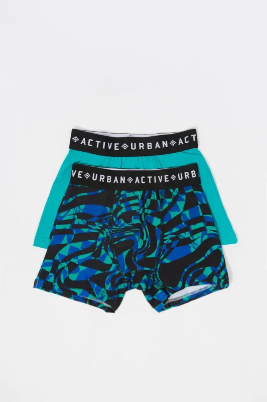 Boys Warped Checkered Print Boxer Set (2 Pack) sold by Urban Planet