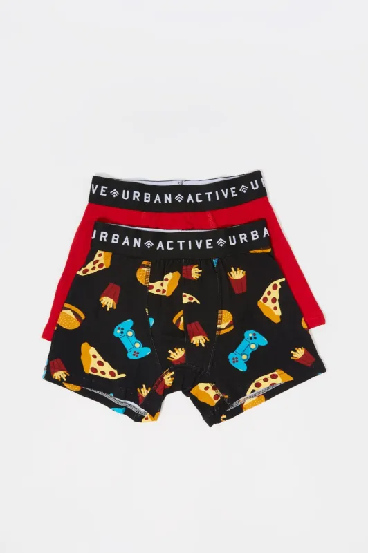 Boys Fast Food Gamer Print Boxer Set (2 Pack) sold by Urban Planet