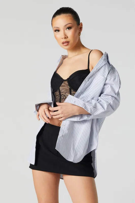 Striped Button-Up Top sold by Urban Planet