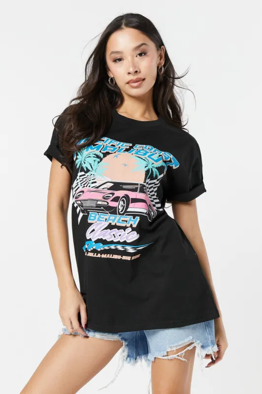 Pacific Coast Beach Graphic Boyfriend T-Shirt sold by Urban Planet