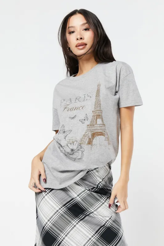 Paris France Boyfriend T-Shirt sold by Urban Planet