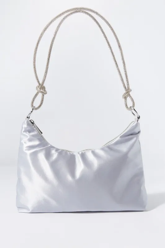 Satin Rhinestone Rope Handle Purse sold by Urban Planet